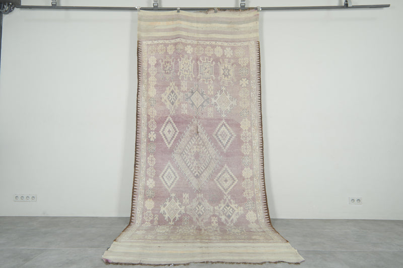 Geometric wool rug 5.3 ft x 12.2 ft - handmade - Moroccan Rug