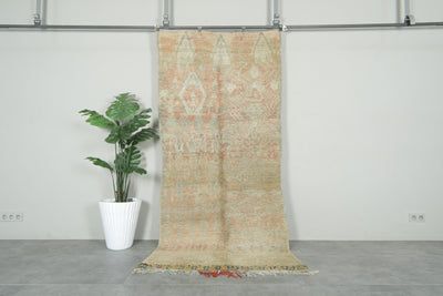 Vintage Moroccan rug 3.8 ft x 8.8 ft - Handmade - Moroccan Rug