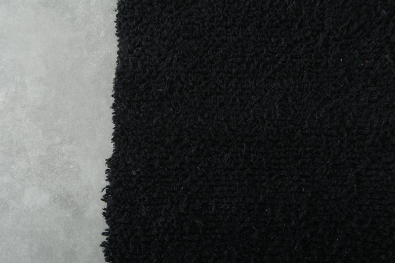 Black & minimalist runner Moroccan rug - 2.9 ft x 11.3 ft