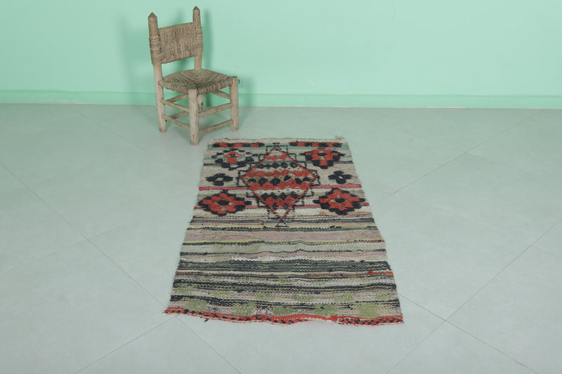 Antique Azilal Runner Rug – 2.4 x 4.7 ft Handmade Vintage Carpet - Runner moroccan rugs