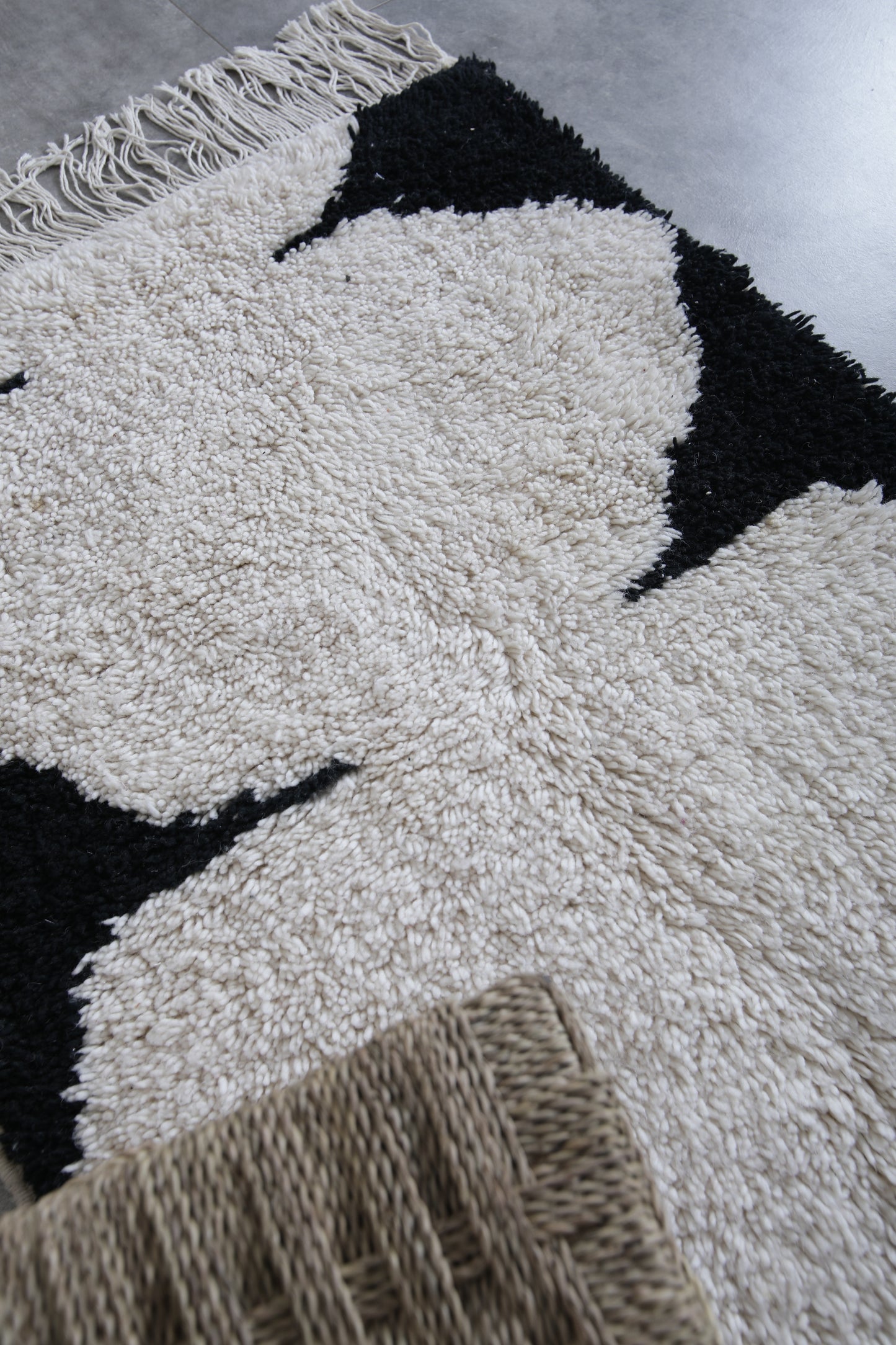 Black and White Moroccan rug 2.7 X 3.7 Feet