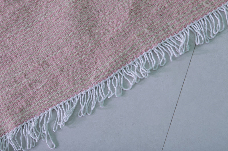 Soft Pink Moroccan Rug - 3.4 X 5.2 Feet | Handwoven Elegance - Flat woven rugs