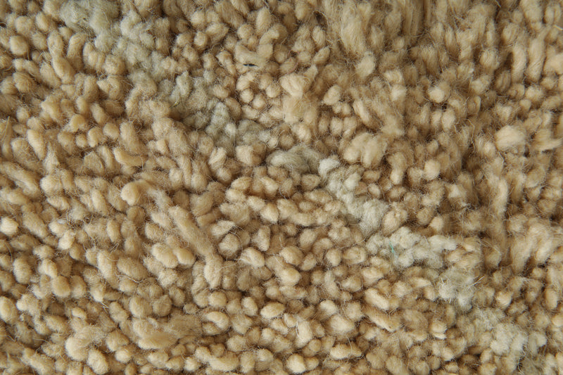 Beige Moroccan beni ourain rug with white lines - 8.2 ft x 10.1 ft