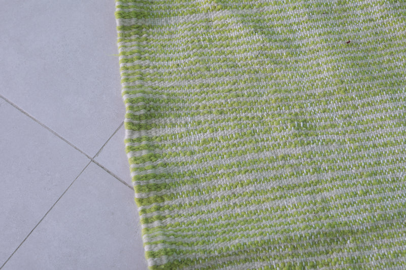 Green Moroccan Rug - 2.8 X 4.6 Feet | Vibrant Handwoven Design - Flat woven rugs