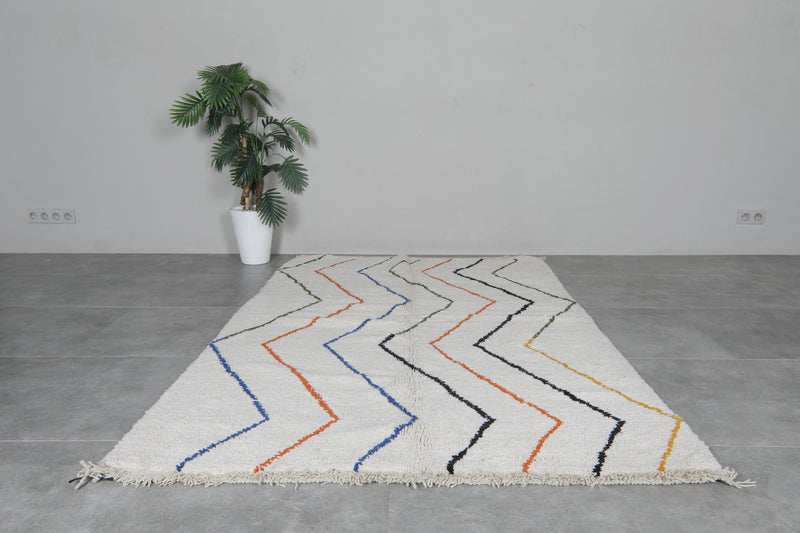 Handmade wool rug 4.9 FT X 7.7 FT - 