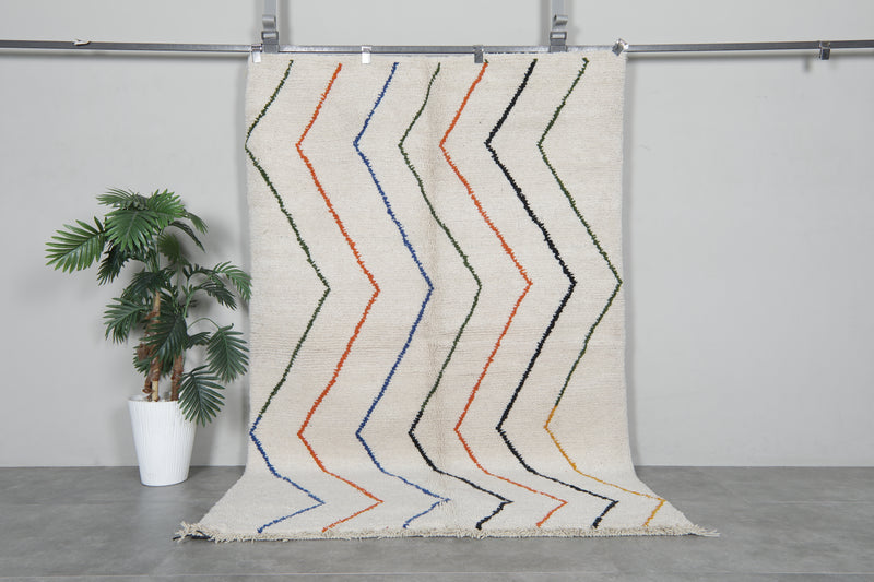 Handmade wool rug 4.9 FT X 7.7 FT - 