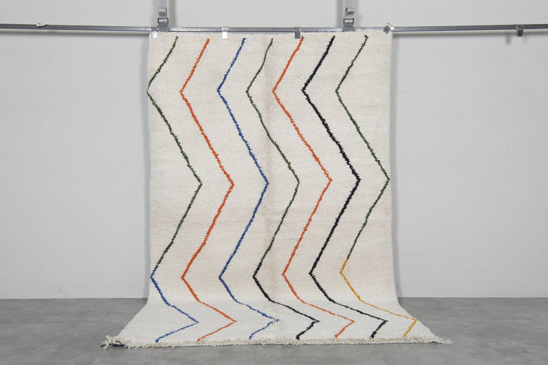 Handmade wool rug 4.9 FT X 7.7 FT - 