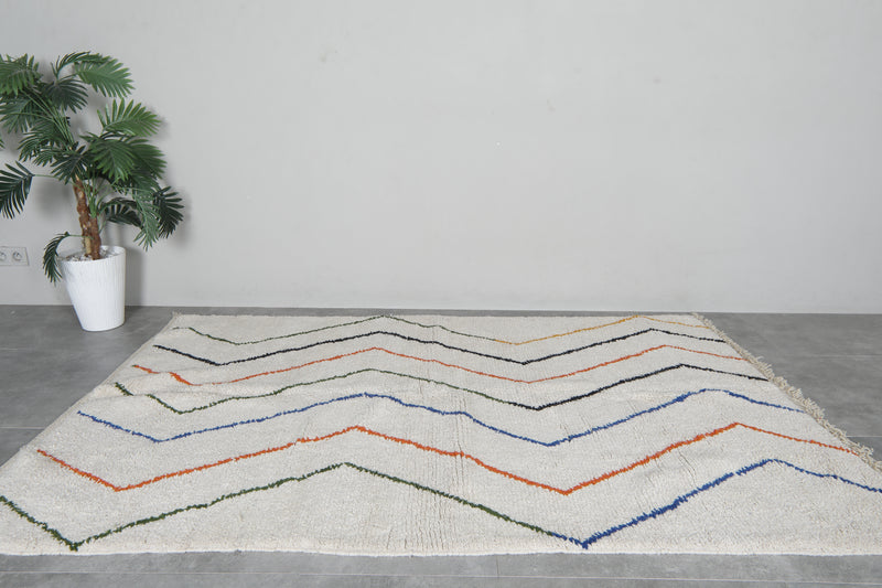 Handmade wool rug 4.9 FT X 7.7 FT - 
