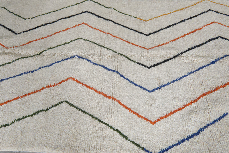 Handmade wool rug 4.9 FT X 7.7 FT - 