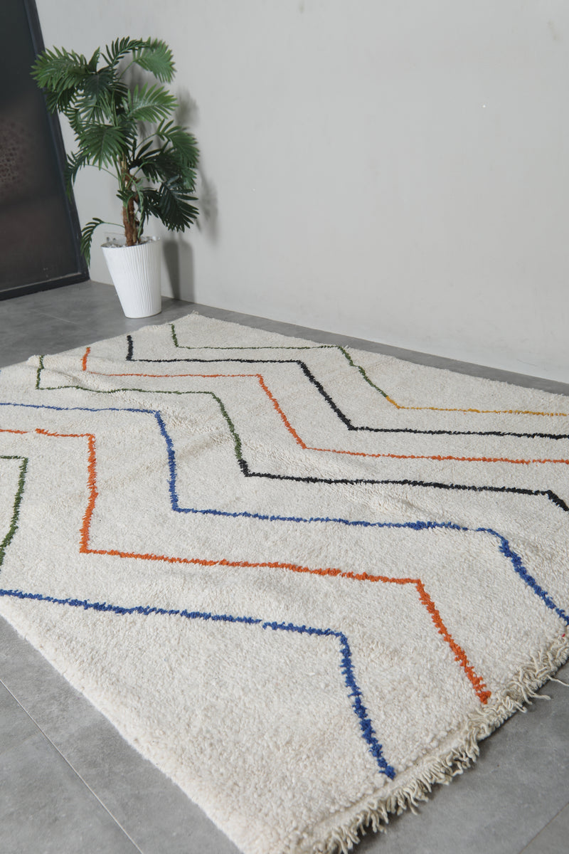 Handmade wool rug 4.9 FT X 7.7 FT - 