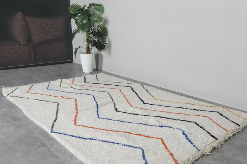Handmade wool rug 4.9 FT X 7.7 FT - 