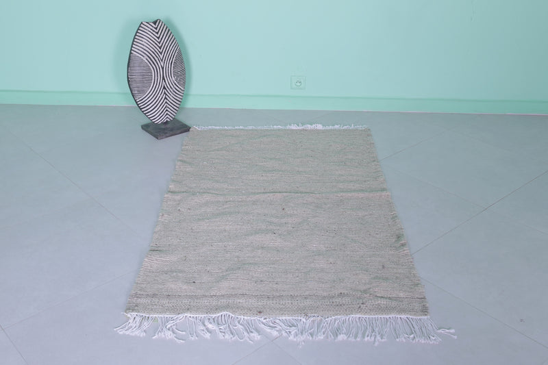 Handwoven Moroccan Rug - 3.2 X 5 Feet | Natural Beige - Flat woven rugs