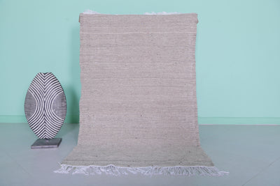 Handwoven Moroccan Rug - 3.2 X 5 Feet | Natural Beige - Flat woven rugs