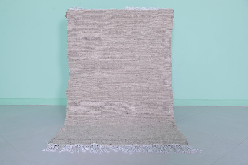 Handwoven Moroccan Rug - 3.2 X 5 Feet | Natural Beige - Flat woven rugs