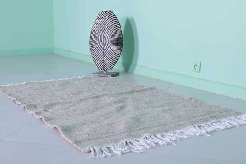 Handwoven Moroccan Rug - 3.2 X 5 Feet | Natural Beige - Flat woven rugs