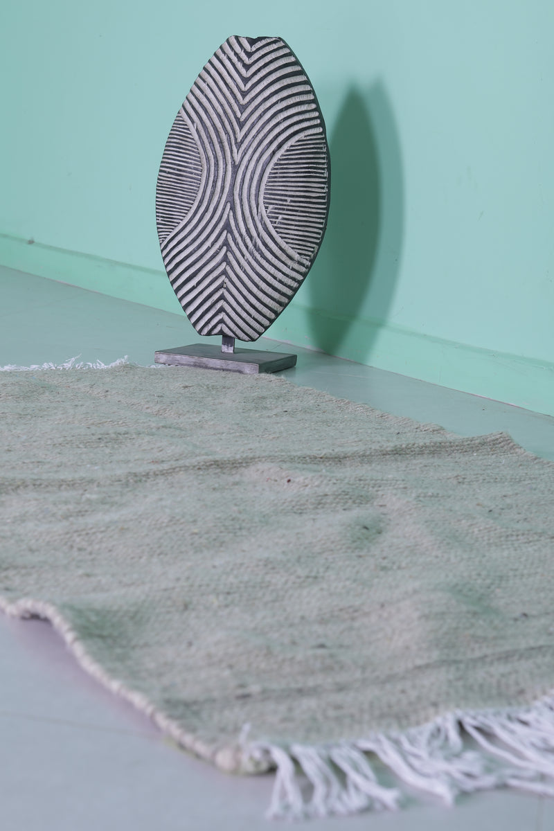 Handwoven Moroccan Rug - 3.2 X 5 Feet | Natural Beige - Flat woven rugs