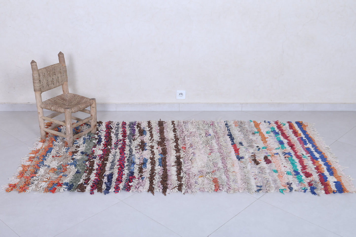 Moroccan berber rug 3.6 X 7.2 Feet - Boucherouite Rugs