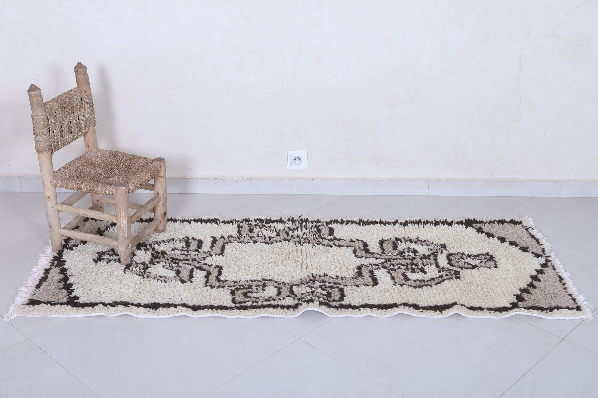 Moroccan rug 2.3 X 6.1 Feet - Boucherouite Rugs