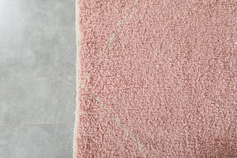 Pink Moroccan beni ourain rug  with diamond pattern - 8.8 ft x 10.1 ft
