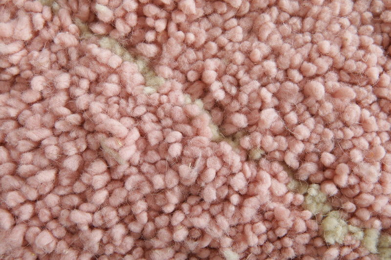 Pink Moroccan beni ourain rug  with diamond pattern - 8.8 ft x 10.1 ft