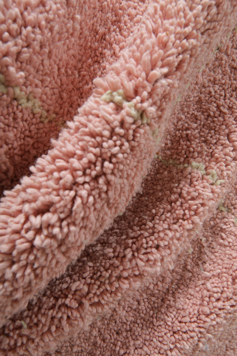 Pink Moroccan beni ourain rug  with diamond pattern - 8.8 ft x 10.1 ft