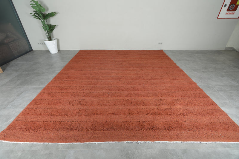 Brown minimalist Moroccan rug - Custom size