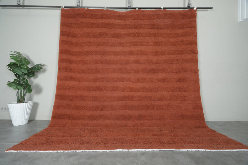 Brown minimalist Moroccan rug - Custom size