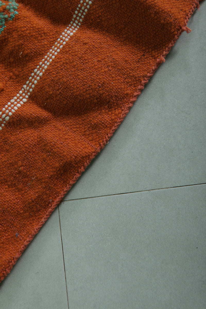 Orange Kilim Rug - Handwoven Design - 3.1x4.8 ft - Handwoven Kilim