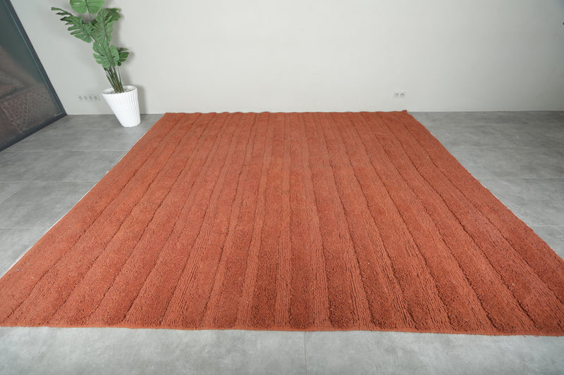 Brown minimalist Moroccan rug - Custom size