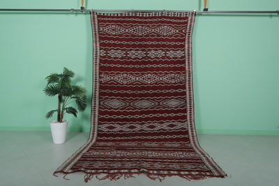 Vintage Moroccan Kilim 5.5 FT x 10.2 FT – Authentic Berber Craft - Handwoven Kilim