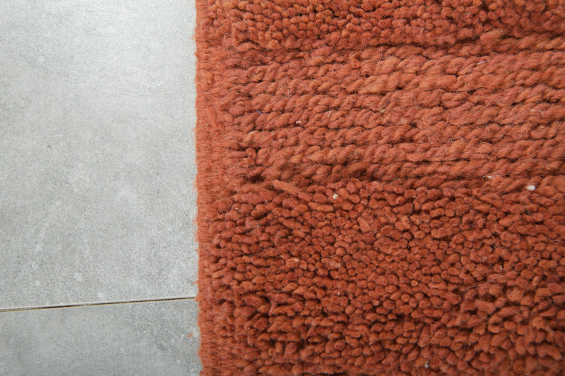 Brown minimalist Moroccan rug - Custom size