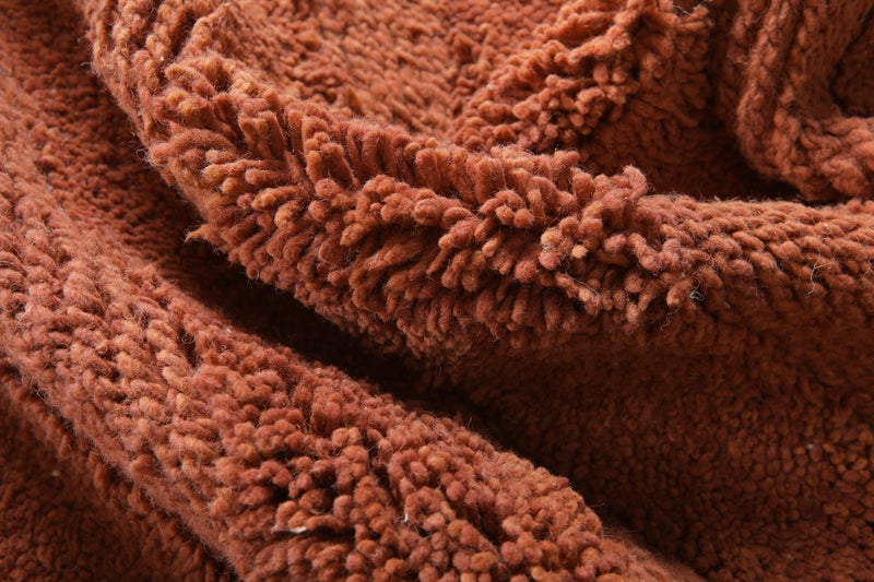 Brown minimalist Moroccan rug - Custom size