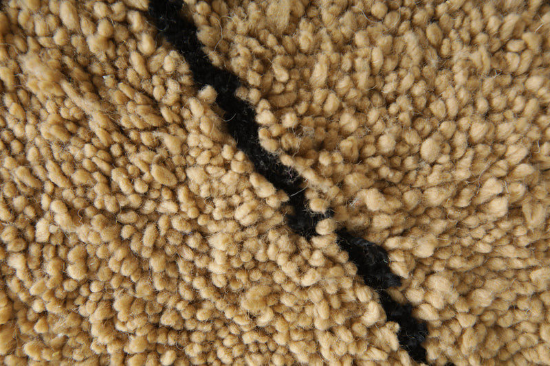 Beige Moroccan rug with black di design - 8.5 ft x 10.3 ft