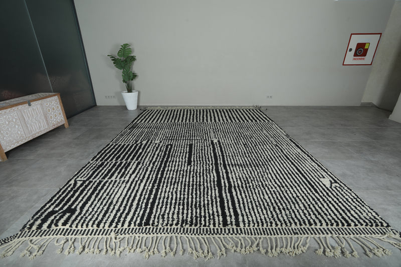 Handwoven Moroccan Rug - Custom Rug - black and white rug - custom moroccan rugs