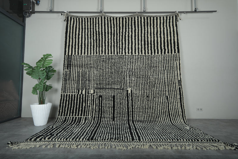 Handwoven Moroccan Rug - Custom Rug - black and white rug - custom moroccan rugs