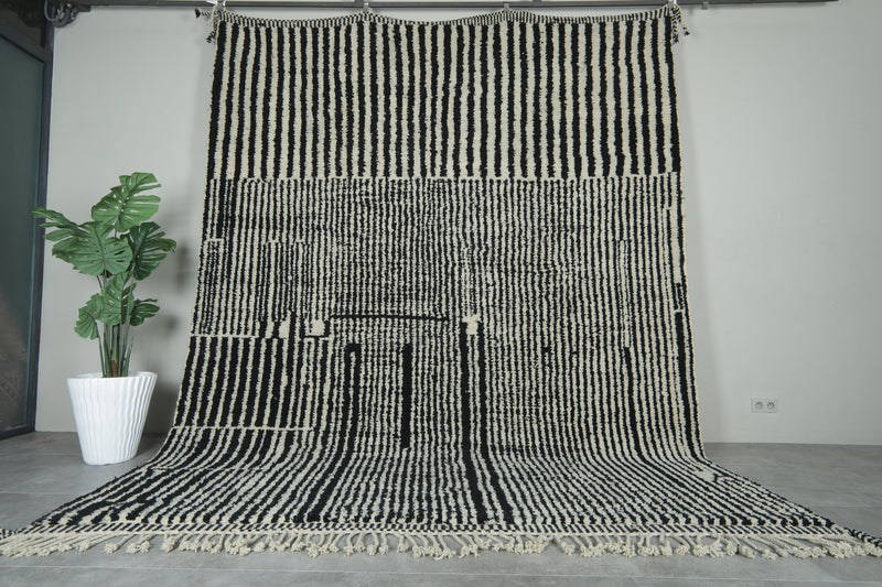 Handwoven Moroccan Rug - Custom Rug - black and white rug - custom moroccan rugs