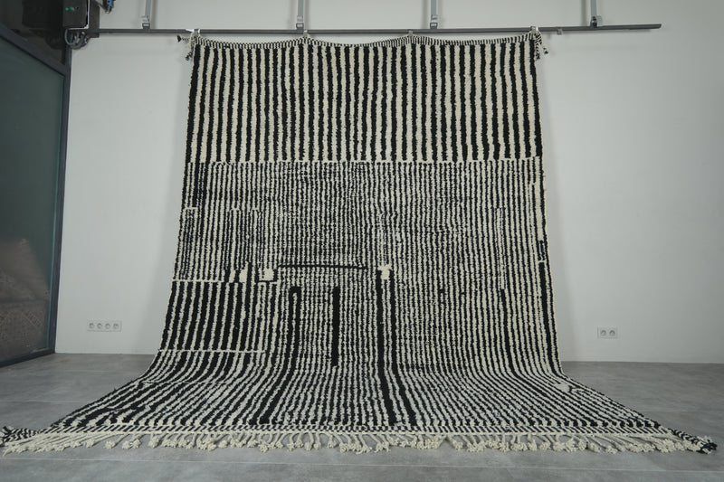 Black & white Moroccan rug - Custom size