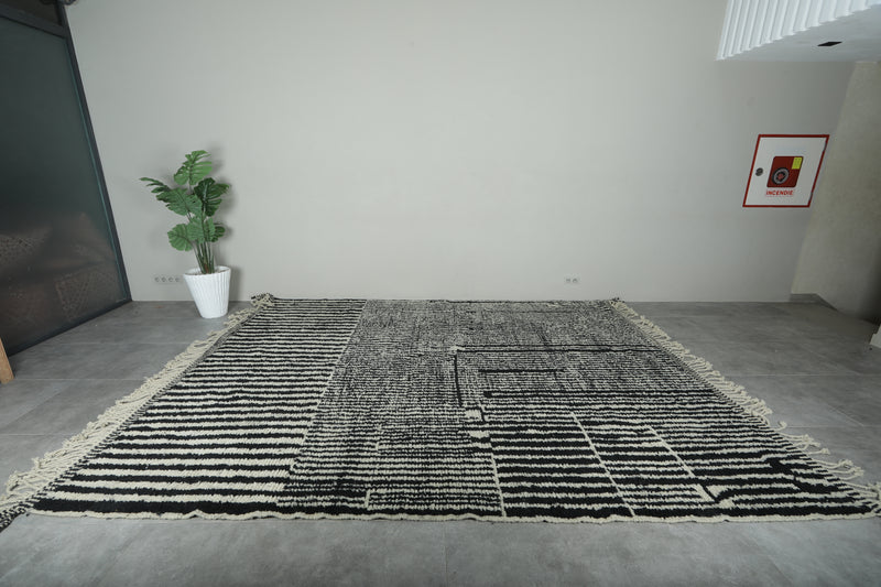 Handwoven Moroccan Rug - Custom Rug - black and white rug - custom moroccan rugs