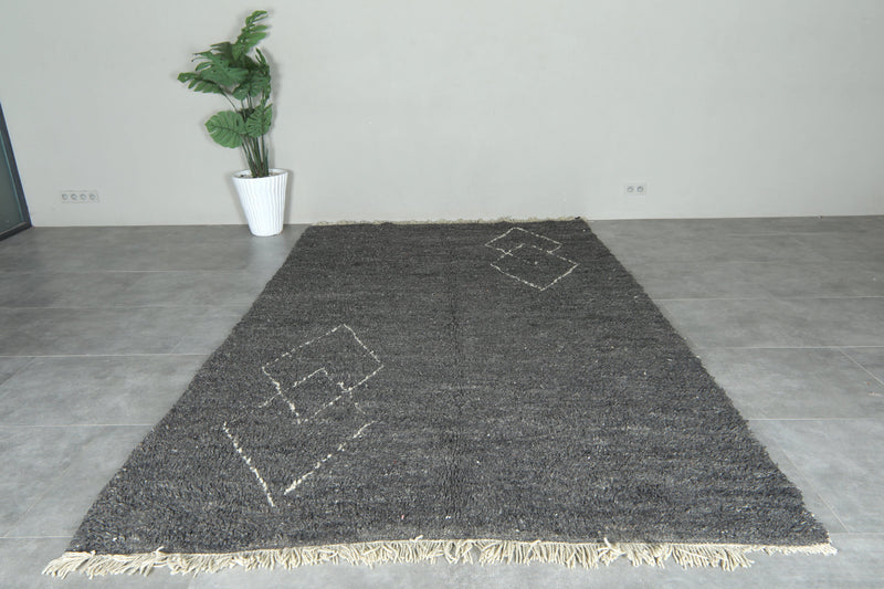 Grey Moroccan beni ourain rug - Handmade rug - 6.9 ft x 11.2 ft