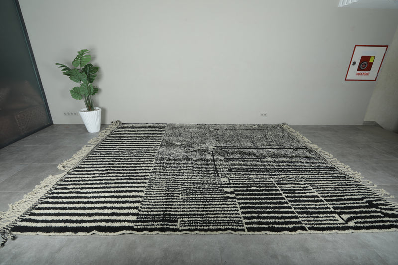 Handwoven Moroccan Rug - Custom Rug - black and white rug - custom moroccan rugs