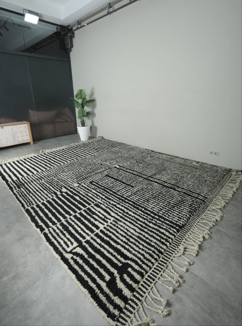 Handwoven Moroccan Rug - Custom Rug - black and white rug - custom moroccan rugs