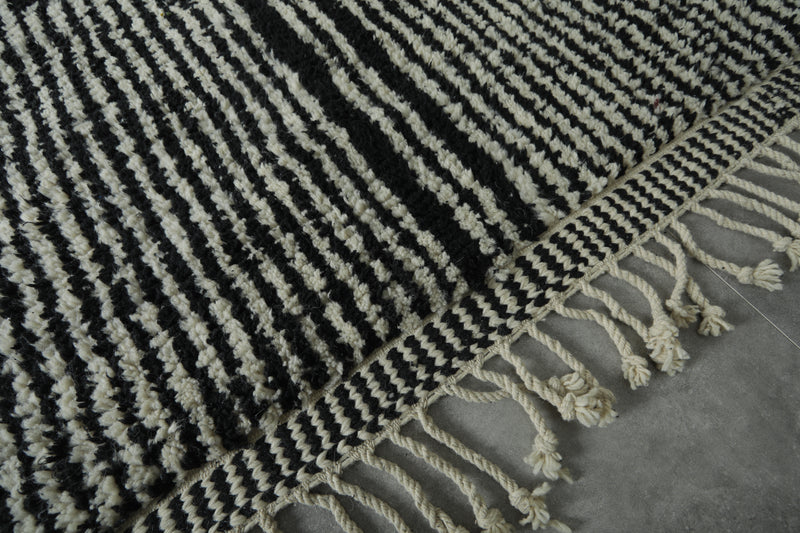 Handwoven Moroccan Rug - Custom Rug - black and white rug - custom moroccan rugs