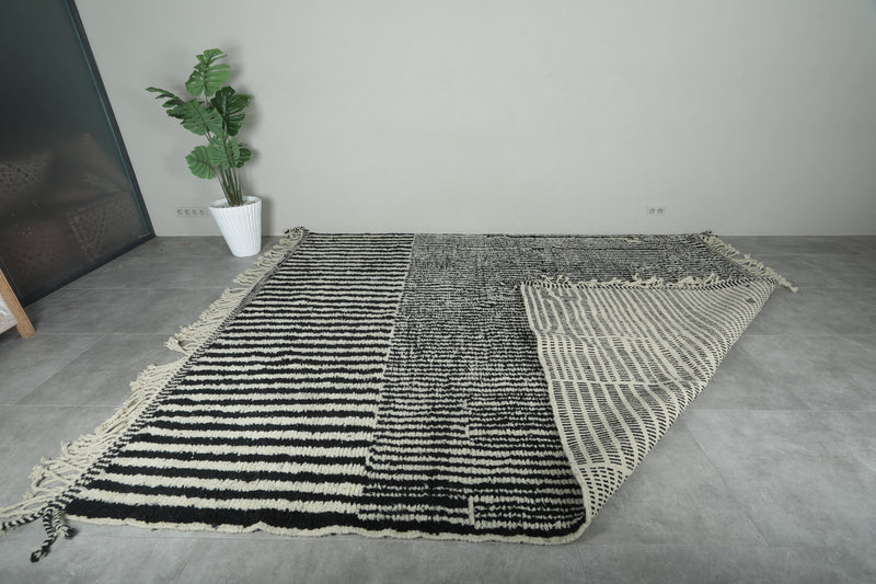 Black & white Moroccan rug - Custom size