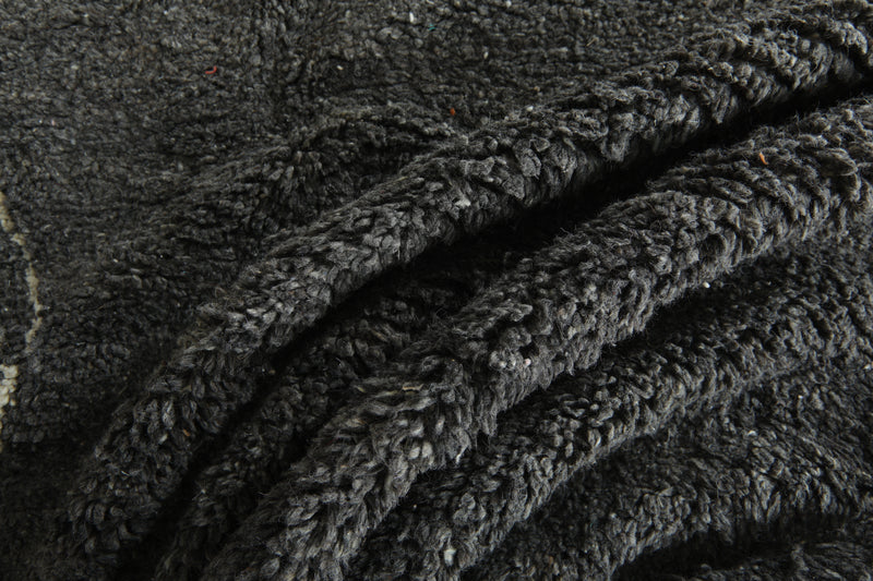 Grey Moroccan beni ourain rug - Handmade rug - 6.9 ft x 11.2 ft