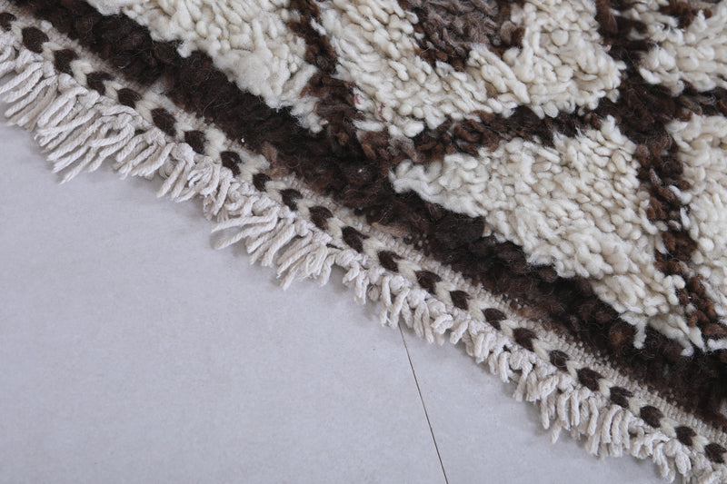 Moroccan Berber Rug with Brown Diamond Pattern - 2.5 X 5.4 Feet - Boucherouite Rugs