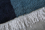 Blue handmade berber contemporary rug 7 X 8.1 Feet
