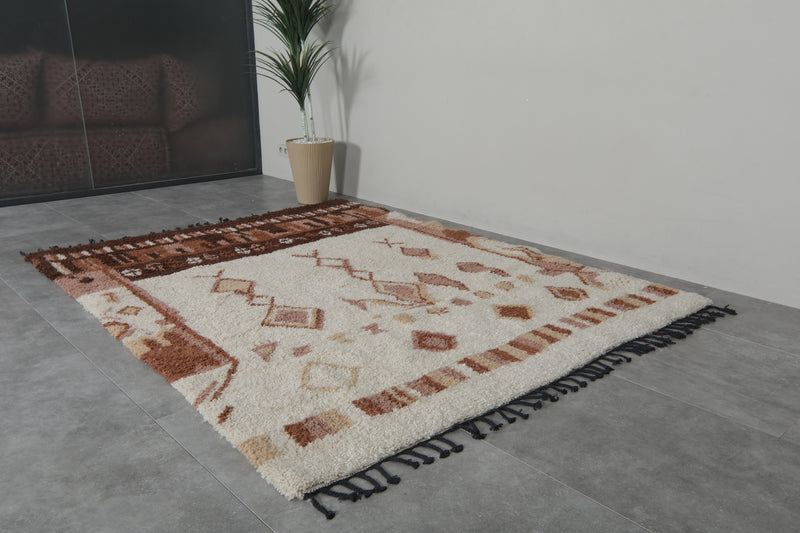 Handmade Moroccan berber rug – Multitone wool with tribal diamond & geometric motifs