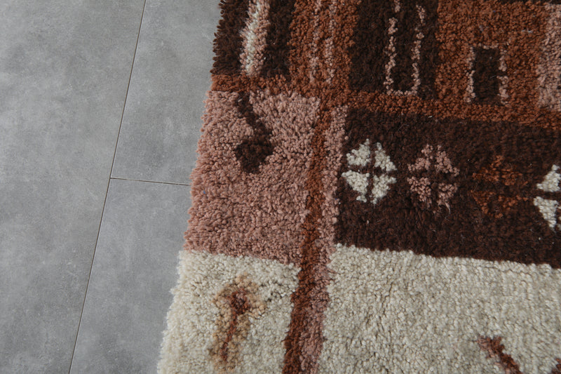 Handmade Moroccan berber rug – Multitone wool with tribal diamond & geometric motifs
