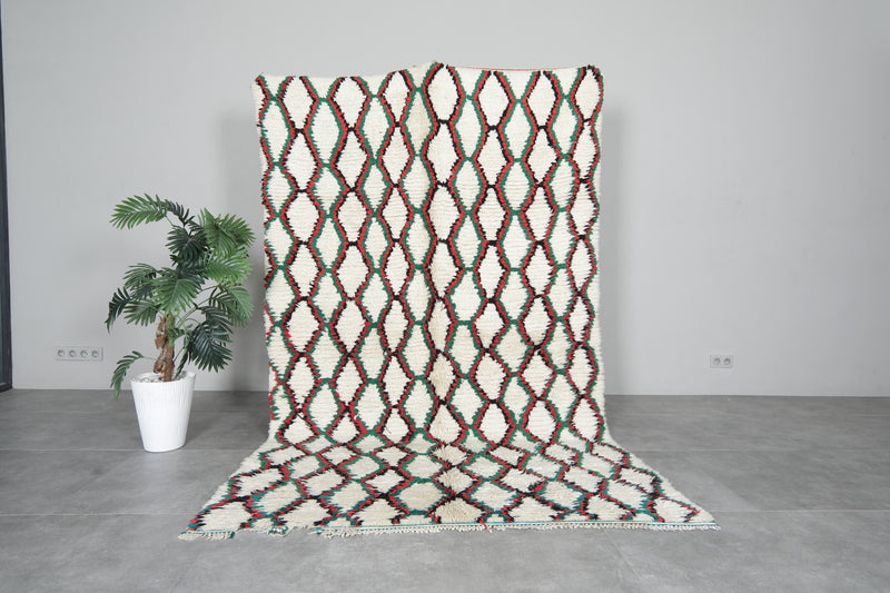 Trellis Moroccan Rug 5.4 FT X 8.5 FT Handmade Berber Rug - 