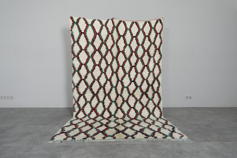 Trellis Moroccan Rug 5.4 FT X 8.5 FT Handmade Berber Rug - 